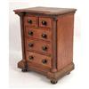 Image 1 : A MINIATURE CARVED WALNUT EMPIRE-STYLE CHEST OF DRAWERS WITH BUN FEET