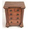 Image 3 : A MINIATURE CARVED WALNUT EMPIRE-STYLE CHEST OF DRAWERS WITH BUN FEET