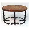 Image 1 : A THREE PIECE OAK AND WROUGHT-IRON TABLE