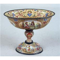 A CHAMPLEVE ENAMEL OPEN SALT