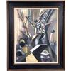 Image 1 : A FRAMED ABSTRACT OIL ON CANVAS