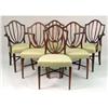 Image 1 : A SET OF SIX MATCHED HEPPLEWHITE-STYLE SHIELD-BACK CHAIRS