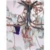 Image 3 : A PATINATED BRONZE AND FROSTED GLASS "WISTERIA" CHANDELIER
