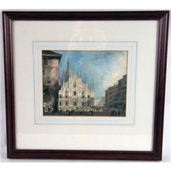 A FRAMED WATERCOLOR