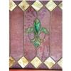 Image 2 : A DIAMOND AND FLEUR-DE-LIS PATTERN STAINED GLASS WINDOW