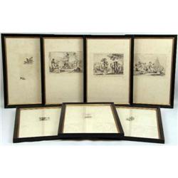 A GROUP OF SEVEN FRAMED ENGRAVINGS