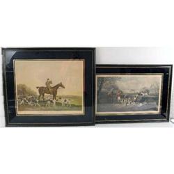 TWO FRAMED POLYCHROME PRINTS