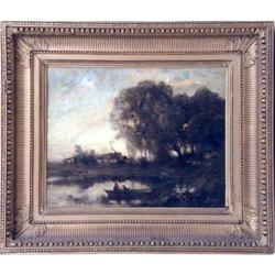 A FRAMED OIL ON CANVAS