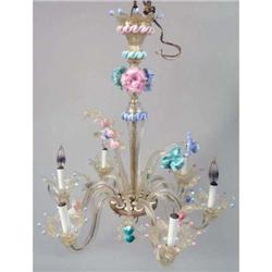 A VENETIAN GLASS CHANDELIER