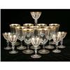 Image 1 : A GROUP OF COLORLESS GLASS AND PARCEL-GILT DECORATED STEMWARE