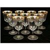 Image 2 : A GROUP OF COLORLESS GLASS AND PARCEL-GILT DECORATED STEMWARE