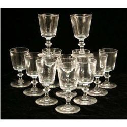 A GROUP OF STEUBEN COLORLESS GLASS SHERRY GLASSES