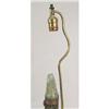 Image 4 : A CARVED GREEN HARDSTONE METAL MOUNTED LAMP