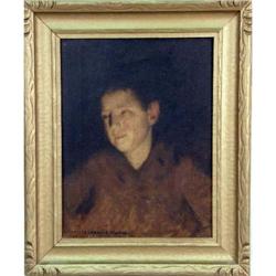 A FRAMED OIL ON CANVAS