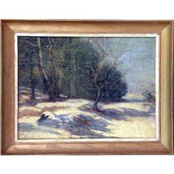 A FRAMED OIL ON CANVAS