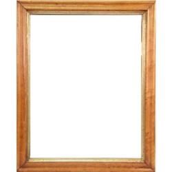 AN EMPIRE FIGURED MAPLE AND PARCEL-GILT OGEE MIRROR