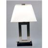 Image 2 : A PAIR OF CONTEMPORARY ALUMINUM AND BLACK STEEL TABLE LAMPS