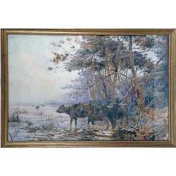 A FRAMED GOUACHE ON PAPER