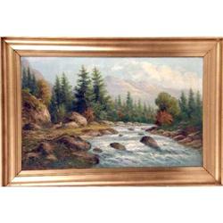 A FRAMED OIL ON CANVAS