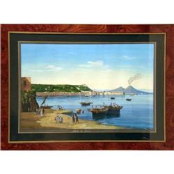 A FRAMED GOUACHE ON PAPER