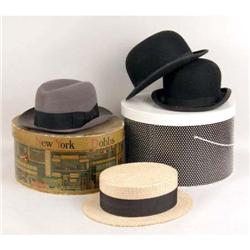 A GROUP OF FOUR GENTLEMEN`S HATS