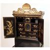 Image 5 : A CHINESE BLACK LACQUER AND PARCEL-GILT SEWING CHEST ON TABLE STAND
