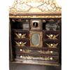 Image 6 : A CHINESE BLACK LACQUER AND PARCEL-GILT SEWING CHEST ON TABLE STAND