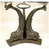 Image 2 : A REGENCY STYLE PATINATED BRONZE DOLPHIN BASE CENTER TABLE