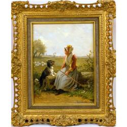 A FRAMED OIL ON BOARD