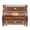 Image 3 : A GEORGE III-STYLE INLAID MAHOGANY CYLINDER FRONT WRITING DESK