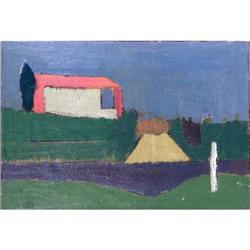 A FRAMED OIL ON CANVAS