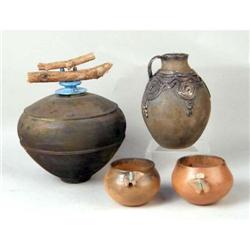 A GROUP OF EARTHENWARE VESSELS