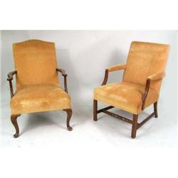 A GEORGE III-STYLE MAHOGANY LIBRARY ARMCHAIR