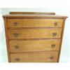 Image 2 : A COLONIAL REVIVAL FIGURED MAPLE TALL CHEST OF DRAWERS