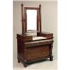 Image 1 : AN EMPIRE MAHOGANY AND MARBLE-TOP DRESSING CHEST