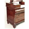 Image 2 : AN EMPIRE MAHOGANY AND MARBLE-TOP DRESSING CHEST
