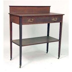 A FEDERAL-STYLE INLAID MAHOGANY ONE-DRAWER SERVING TABLE