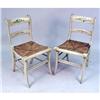 Image 1 : A PAIR OF FEDERAL STYLE RUSH SEAT POLYCHROME AND PAINT-DECORATED FANCY CHAIRS