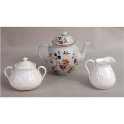 A WEDGWOOD POLYCHROME-DECORATED PORCELAIN TEAPOT