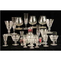 A LARGE GROUP OF COLORLESS GLASS STEMWARE