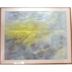 A FRAMED GOUACHE ON PAPER