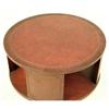 Image 2 : A REGENCY-STYLE LEATHER-INSET MAHOGANY DRUM TABLE