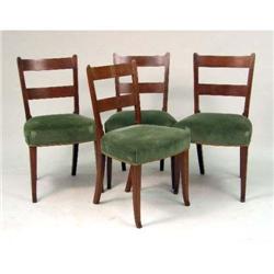 FIVE MATCHING SABRE LEG SIDE CHAIRS
