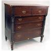 Image 2 : AN EMPIRE FIGURED MAHOGANY CHEST OF DRAWERS