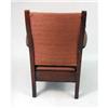 Image 5 : A QUARTER-SAWN OAK UPHOLSTERED ARMCHAIR