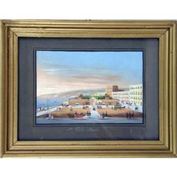 A FRAMED NEOPOLITAN SCHOOL GOUACHE ON BOARD