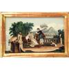 Image 1 : A FRAMED EGLOMISE COURTING SCENE