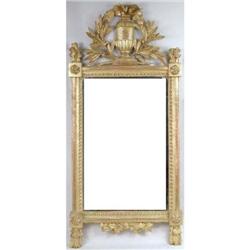 A CLASSICAL STYLE GILDED MIRROR