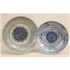Image 1 : TWO CHINESE BLUE AND WHITE DECORATED PLATES