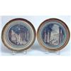 Image 1 : A PAIR OF FRAMED CIRCULAR WATERCOLORS